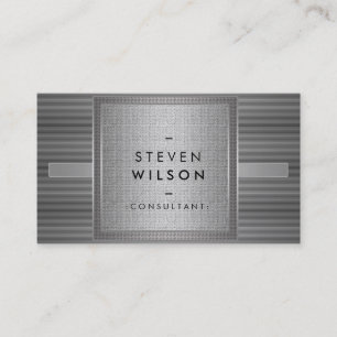 Metal Professional Modern Elegant Black Business Card