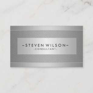 Metal Professional Modern Elegant Black Business Card