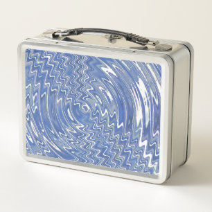 Metal Psychedelic blue Lunchbox