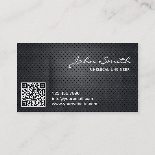 Metal QR Code Chemical Engineer Business Card (Front)