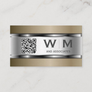 Metal   Qr Code   Monogram Business Card