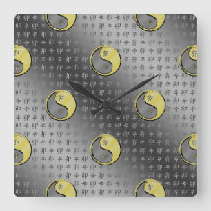 Metal Rabbit Square Wall Clock