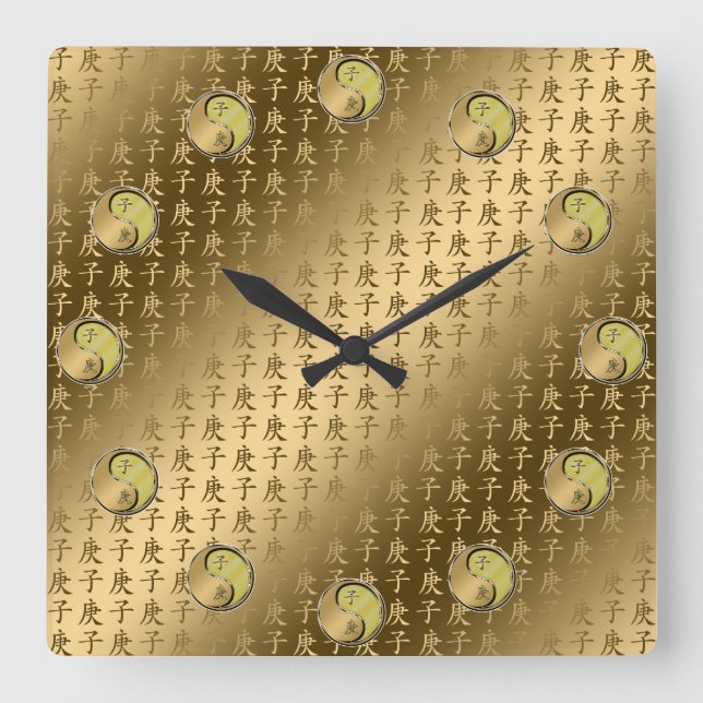 Metal Rat Square Wall Clock (Front)
