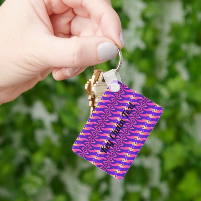 Metal Rectangle Keychain Black Colour Text (Hand)