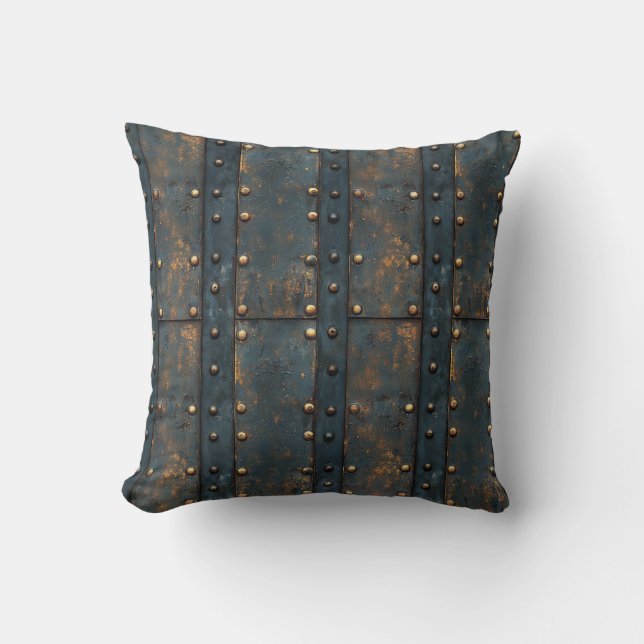 Metal Rivets Throw Pillow (Front)