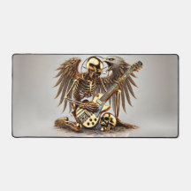 Metal Rockgitarrist avec aigle et ailes