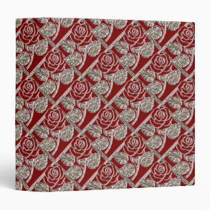 Métal Rose 03 Rouge Argent-Carnet Classeur