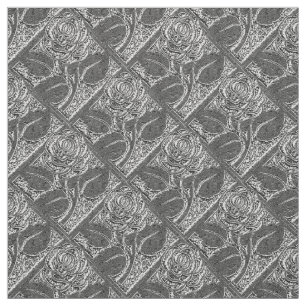 Metal Roses 05, Silver-Fabric Fabric