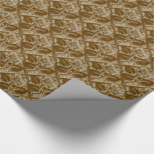 Metal Roses-23-Brown Gold-Gift Wrapping Paper