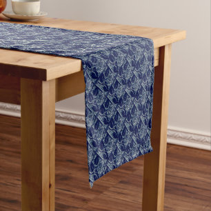 METAL ROSES 6-DARK BLUE- TABLE RUNNER 14x72in