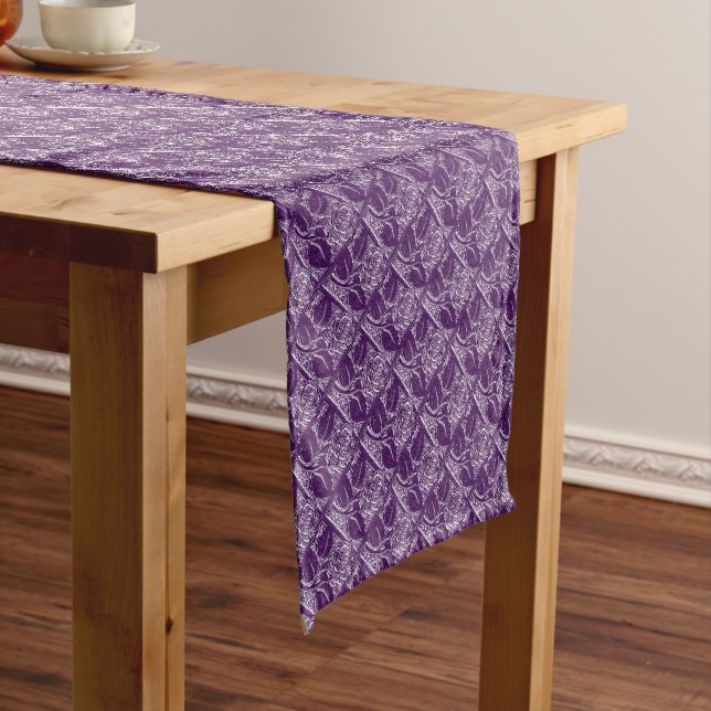 METAL ROSES 8-PURPLE- TABLE RUNNER 14x72in (In Situ)