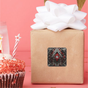 Metal Ruby Art Square Sticker