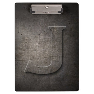 Metal Rustic J Monogram Clipboard