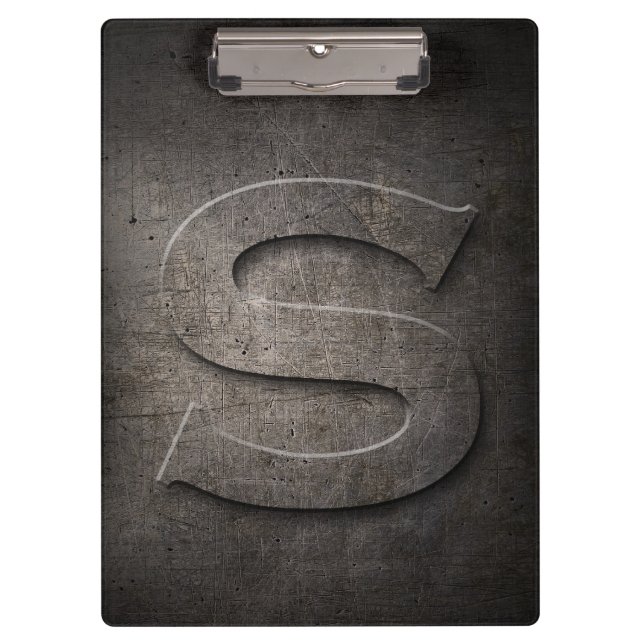 Metal Rustic S Monogram Clipboard (Front)