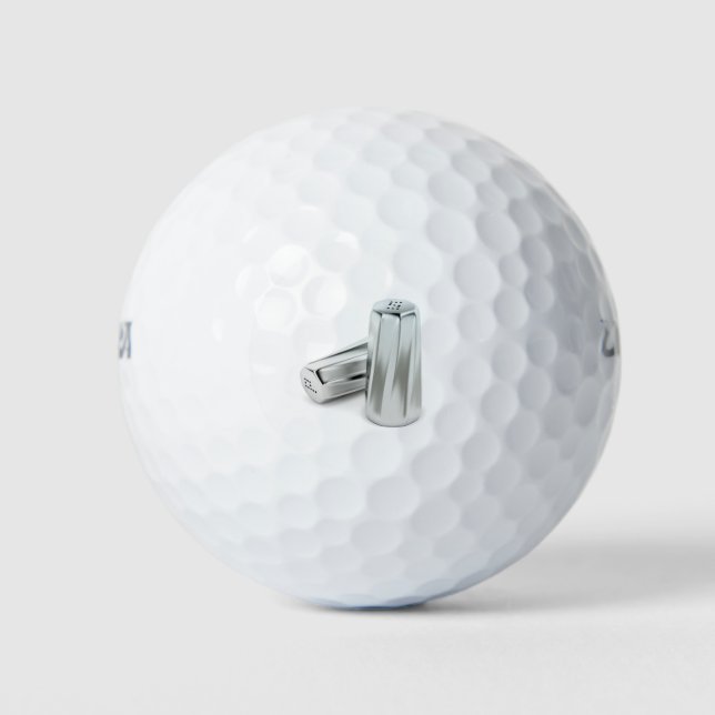 Metal salt and pepper shakers golf balls (Front)