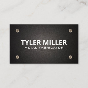Metal Screws   Black Texture Business Card