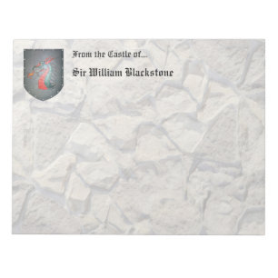 Metal Shield Dragon Stone Look Notepad