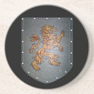 Metal Shield Medieval Lion Coaster