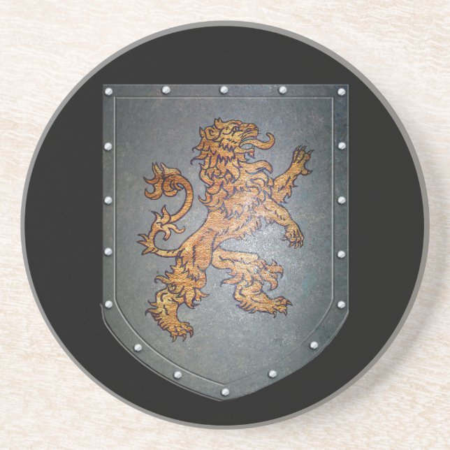 Metal Shield Medieval Lion Coaster (Front)