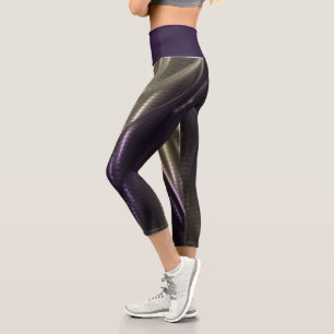 metal shine capri leggings