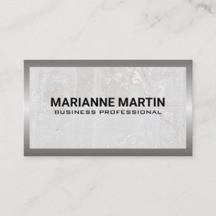 Metal Silver Brushed Marble Business Card