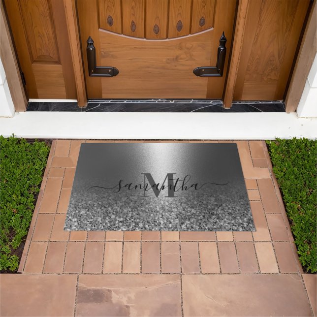 Metal Silver Glitter Doormat (Outdoor)