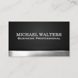 Metal Silver   Perforated Background Business Card