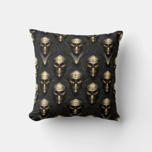 Metal Skull Throw Pillow
