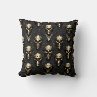 Metal Skull Throw Pillow