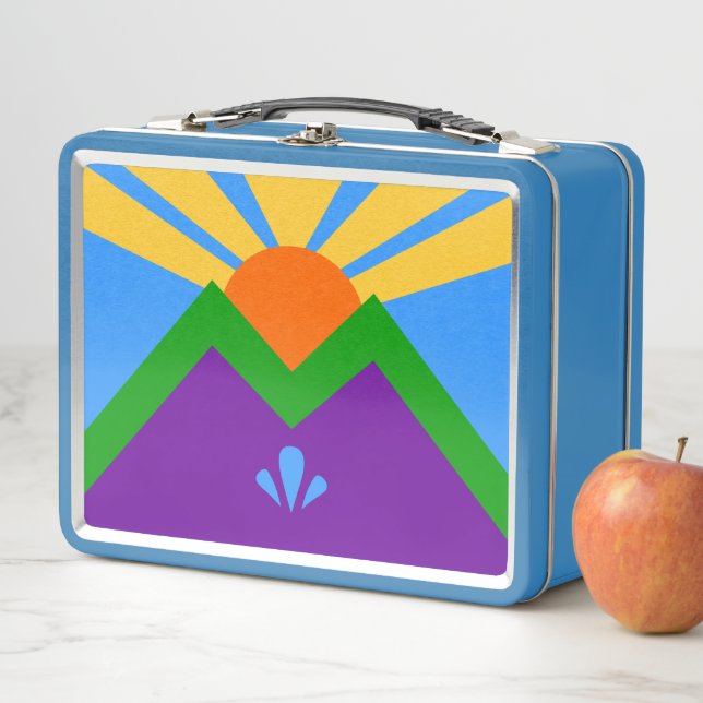 Metal Stainless Lunchbox, flag of Manitou Springs Metal Lunch Box (In Situ)