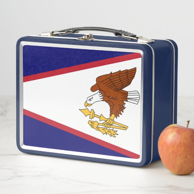 Metal Stainless Lunchbox with American Samoa flag (In Situ)