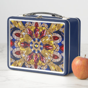 Metal Stainless Lunchbox with Colombia Colours
