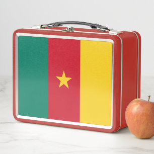 Metal Stainless Lunchbox with flag of Cameroon