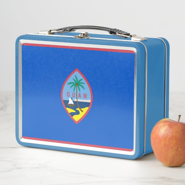 Metal Stainless Lunchbox with flag of Guam (In Situ)