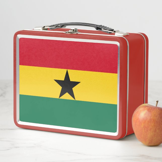 Metal Stainless Lunchbox with Ghana flag (In Situ)