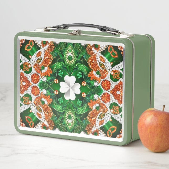 Metal Stainless Lunchbox with Ireland Colours (In Situ)