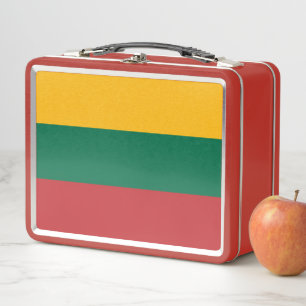 Metal Stainless Lunchbox with Lithuania flag