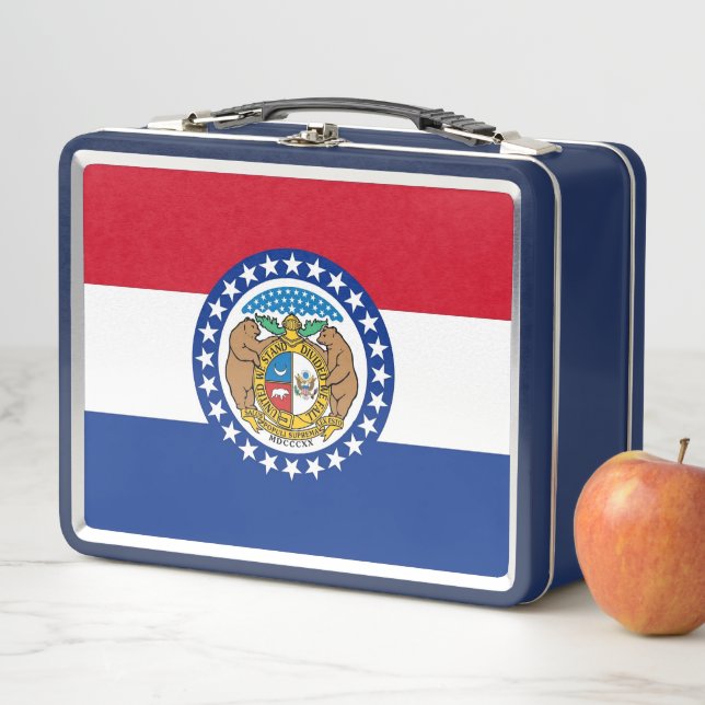 Metal Stainless Lunchbox with Missouri flag (In Situ)