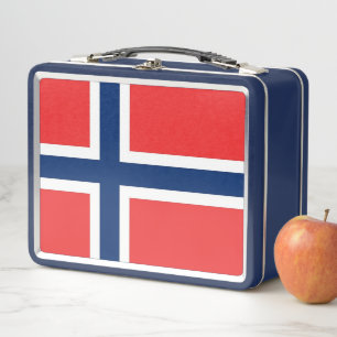 Metal Stainless Lunchbox with Norway flag