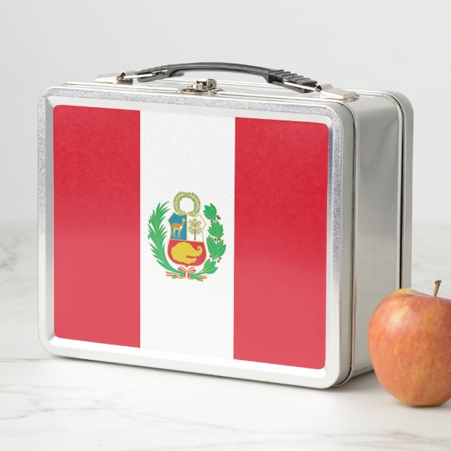 Metal Stainless Lunchbox with Peru flag (In Situ)