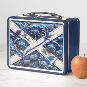 Metal Stainless Lunchbox with Scottish Thistles