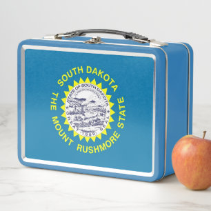 Metal Stainless Lunchbox with South Dakota flag
