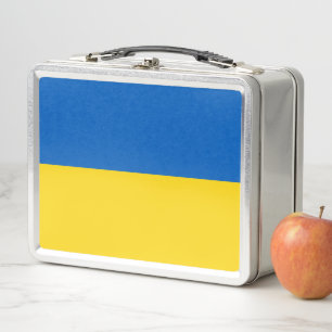 Metal Stainless Lunchbox with Ukraine flag