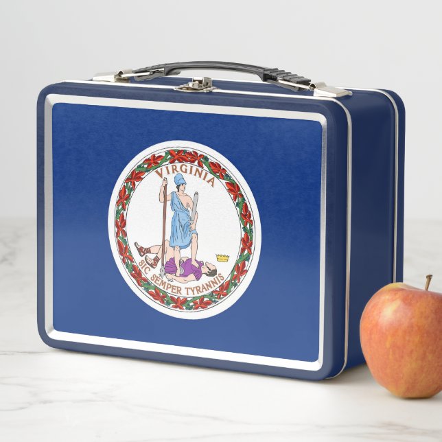 Metal Stainless Lunchbox with Virginia State flag (In Situ)