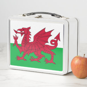 Metal Stainless Lunchbox with Wales flag