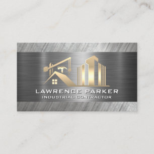 Metal Steel Background Construction Site Business Card