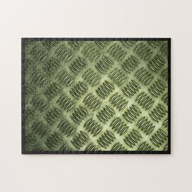 Metal Steel Chequered Flooring Diagonal Texture Jigsaw Puzzle (Horizontal)