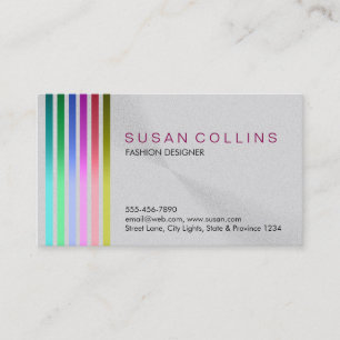 Metal Steel Professional Clean Striped Aluminum Business Card