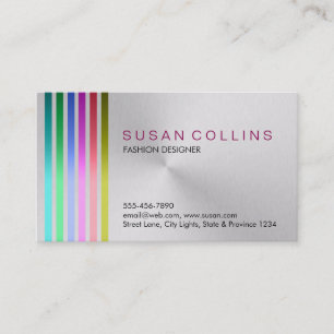 Metal Steel Professional Clean Striped Aluminum Business Card