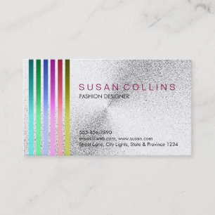 Metal Steel Professional Clean Striped Aluminum Business Card